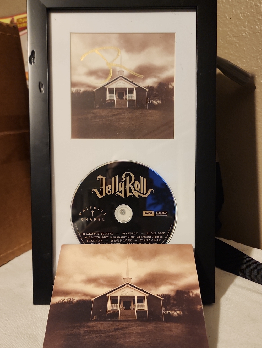 ✒️Jelly Roll Signed✒️ Autographed Whitsitt Chapel CD Framed Music Memorabilia